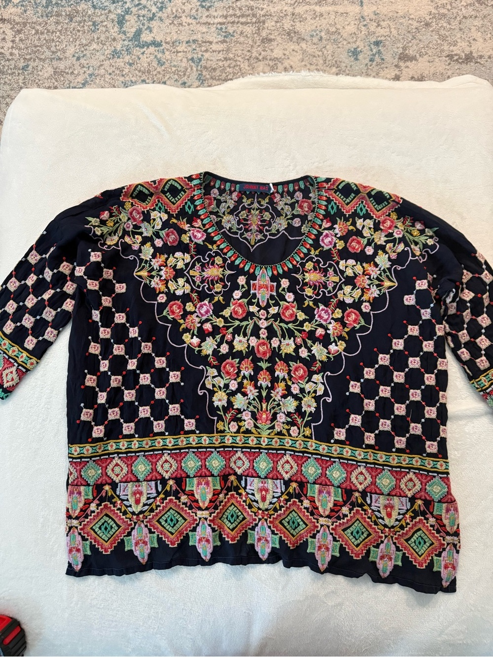 Johnny Was Sandra Blouse Beautiful Embroidery Size XS D73